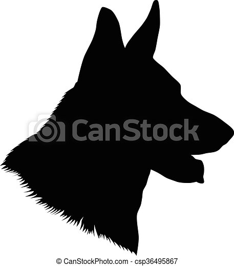 Detail German Shepherd Black And White Clipart Nomer 48