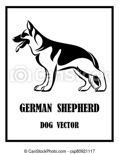 Detail German Shepherd Black And White Clipart Nomer 56