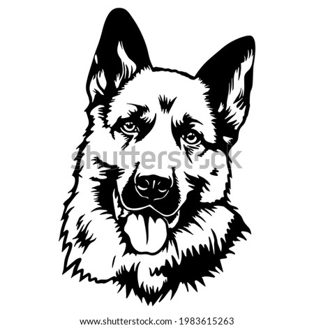 Detail German Shepherd Clipart Black And White Nomer 26