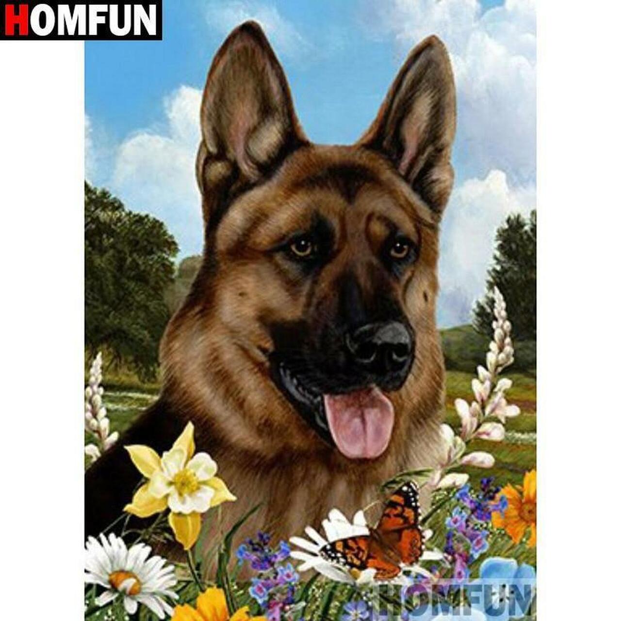 Detail German Shepherd Diamond Painting Nomer 15