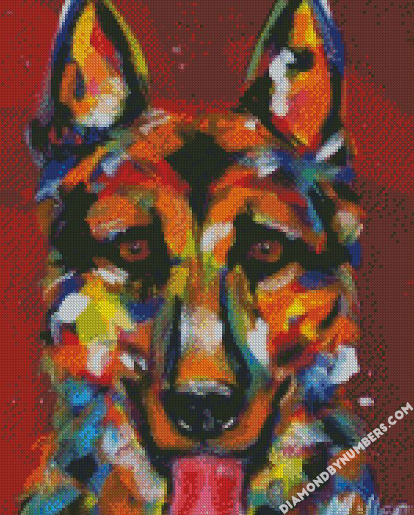 Detail German Shepherd Diamond Painting Nomer 41