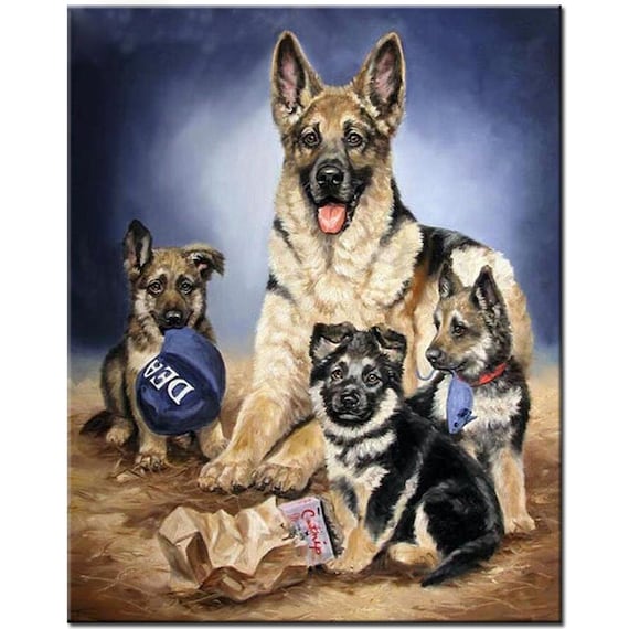 Detail German Shepherd Diamond Painting Nomer 47