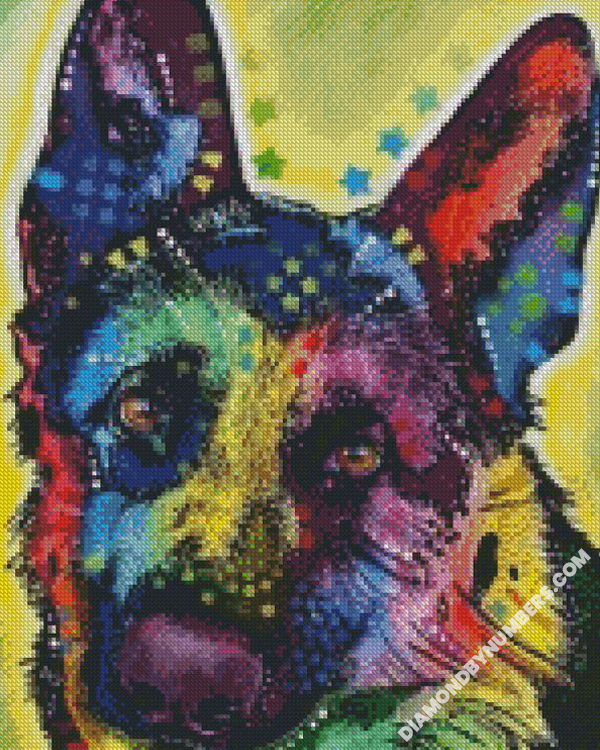 Detail German Shepherd Diamond Painting Nomer 6