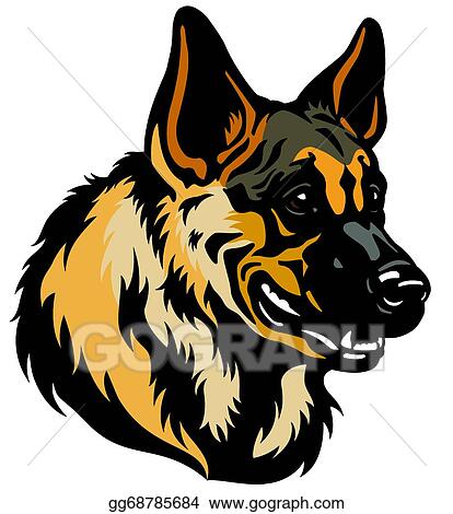 Detail German Shepherd Face Clipart Nomer 18