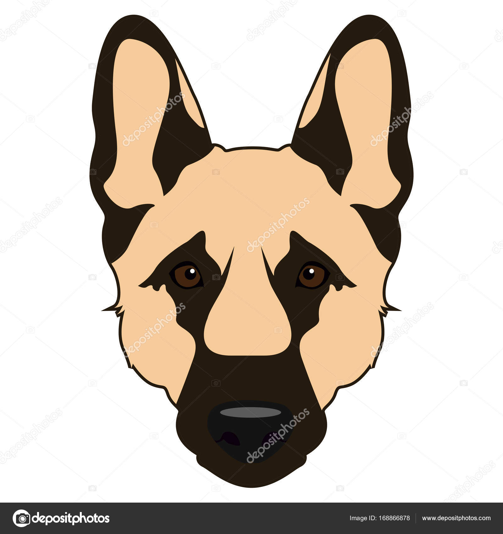 Detail German Shepherd Face Clipart Nomer 21