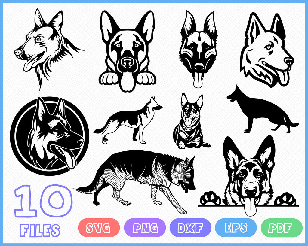 Detail German Shepherd Face Clipart Nomer 24