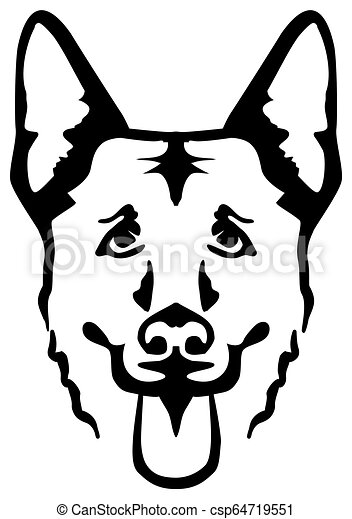 Detail German Shepherd Face Clipart Nomer 4