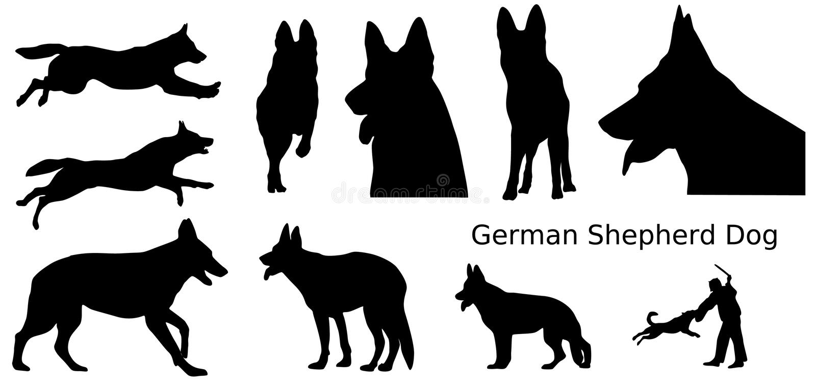 Detail German Shepherd Silhouette Free Nomer 32