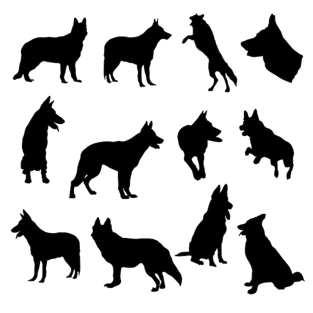 Detail German Shepherd Silhouette Free Nomer 36