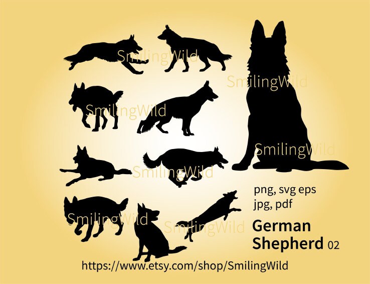 Detail German Shepherd Silhouette Png Nomer 34