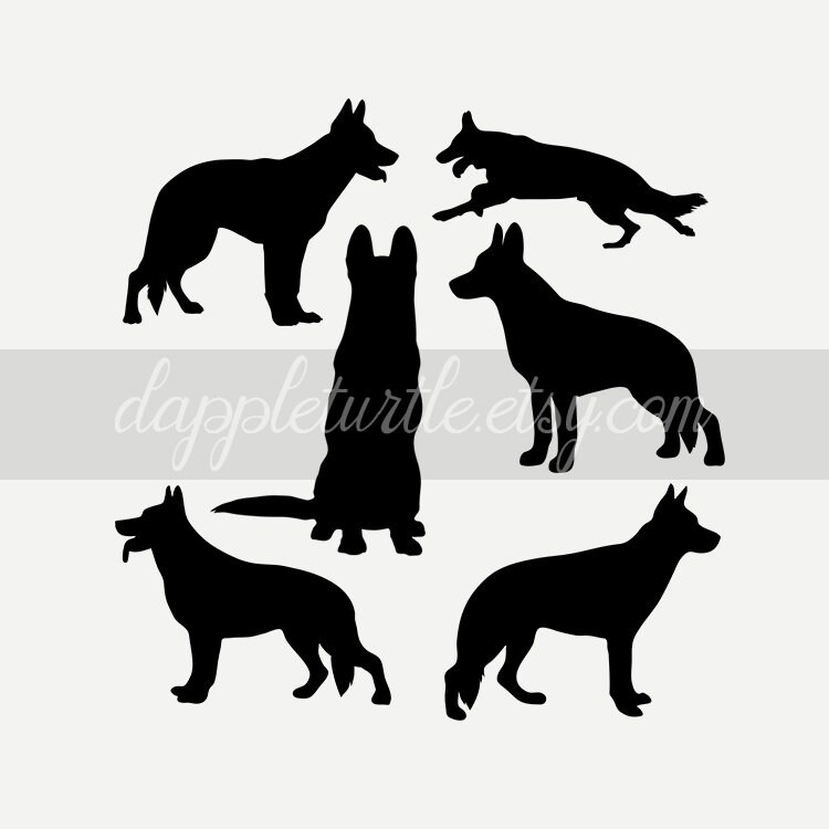 Detail German Shepherd Silhouette Png Nomer 36