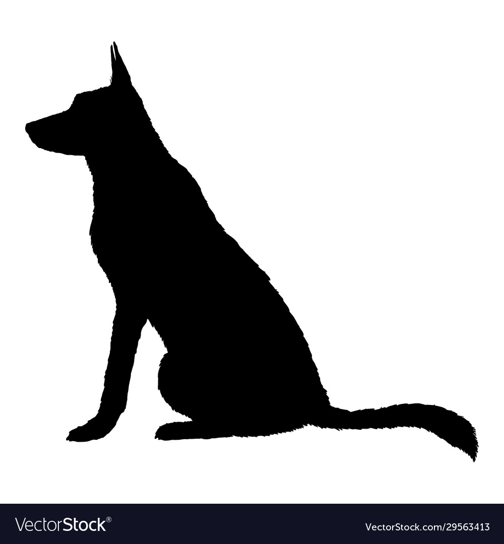 German Shepherd Silhouette Sitting - KibrisPDR