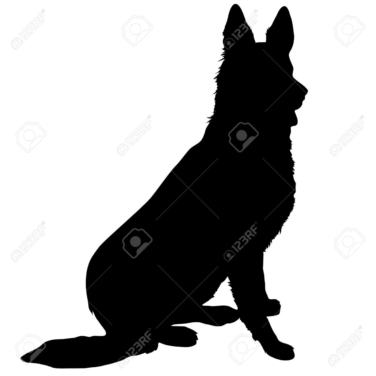 Detail German Shepherd Silhouette Sitting Nomer 3