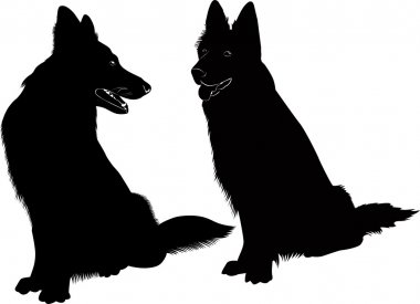 Detail German Shepherd Silhouette Sitting Nomer 33