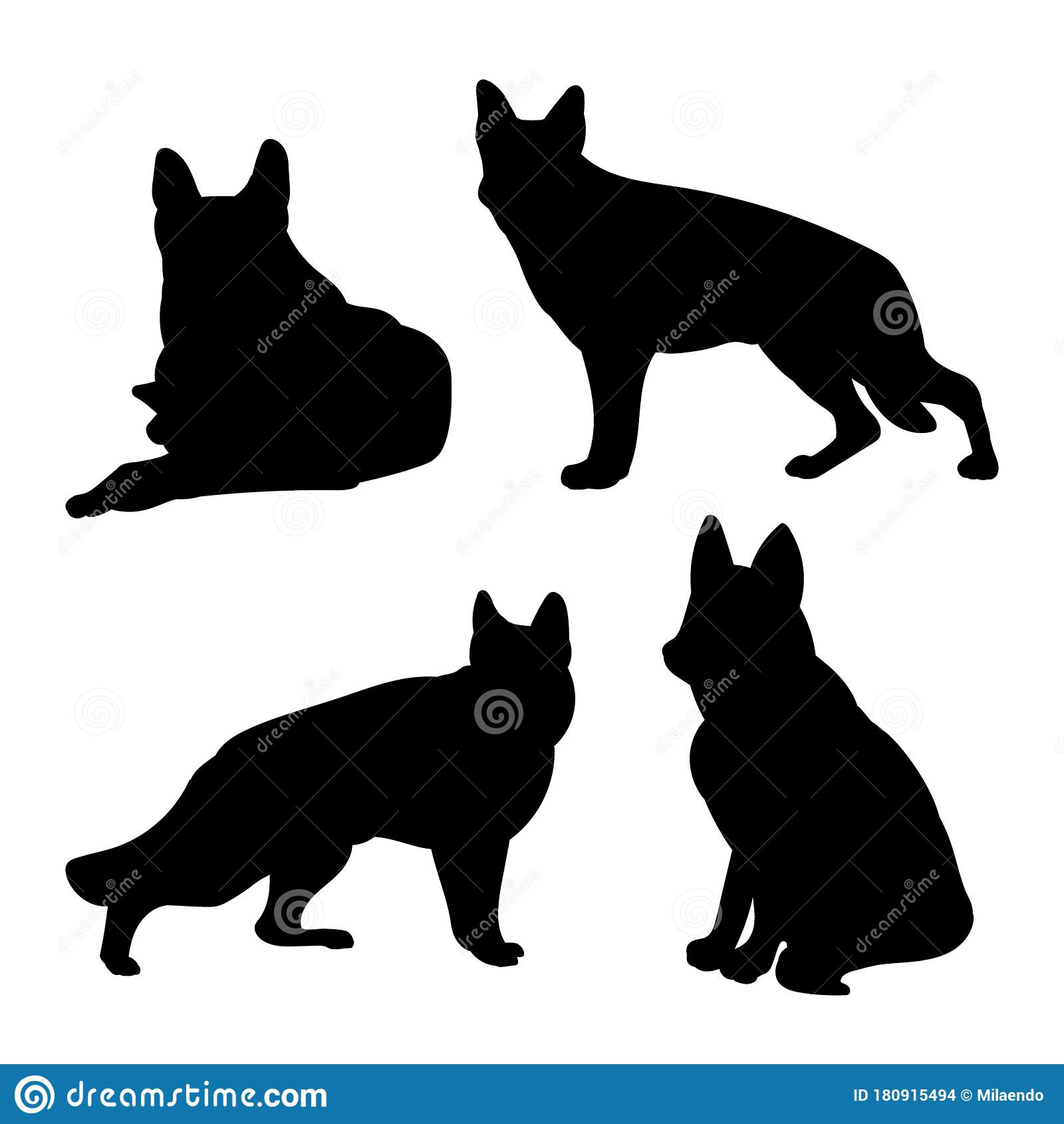 Detail German Shepherd Silhouette Sitting Nomer 35