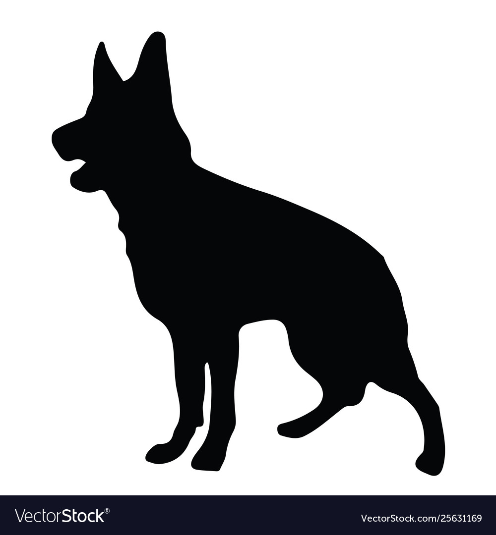 Detail German Shepherd Silhouette Vector Nomer 2