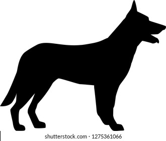 Detail German Shepherd Silhouette Vector Nomer 19