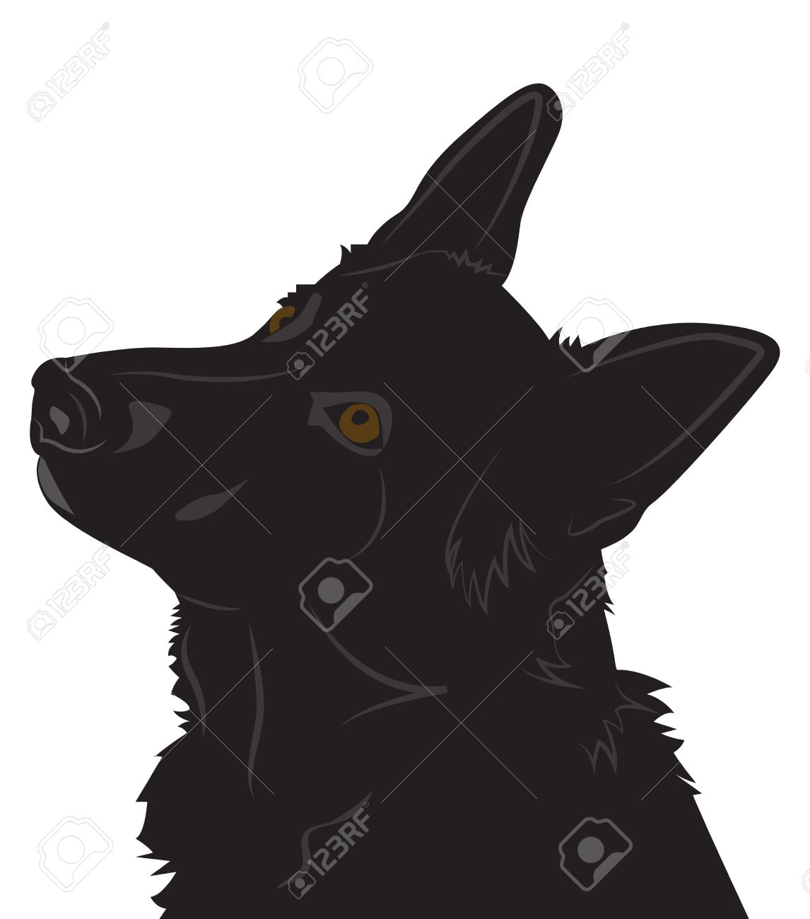 Detail German Shepherd Silhouette Vector Nomer 40