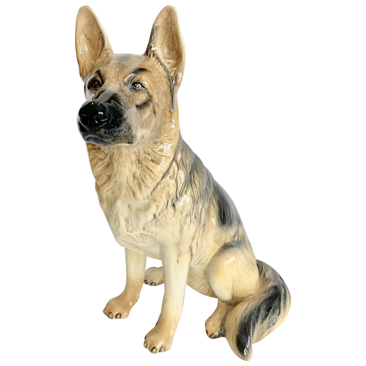 Detail German Shepherd Statue With Wings Nomer 14