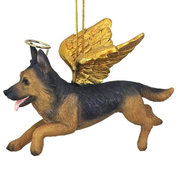 Detail German Shepherd Statue With Wings Nomer 4