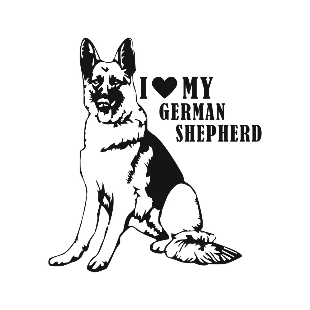 Detail German Shepherd Window Stickers Nomer 3