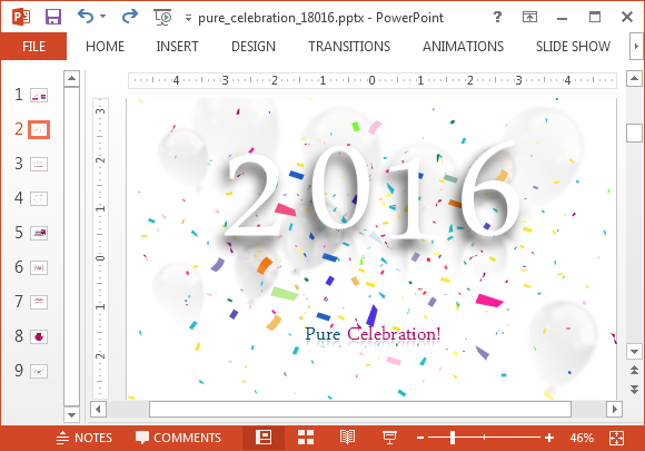 Detail Animated Confetti Powerpoint Template Nomer 22