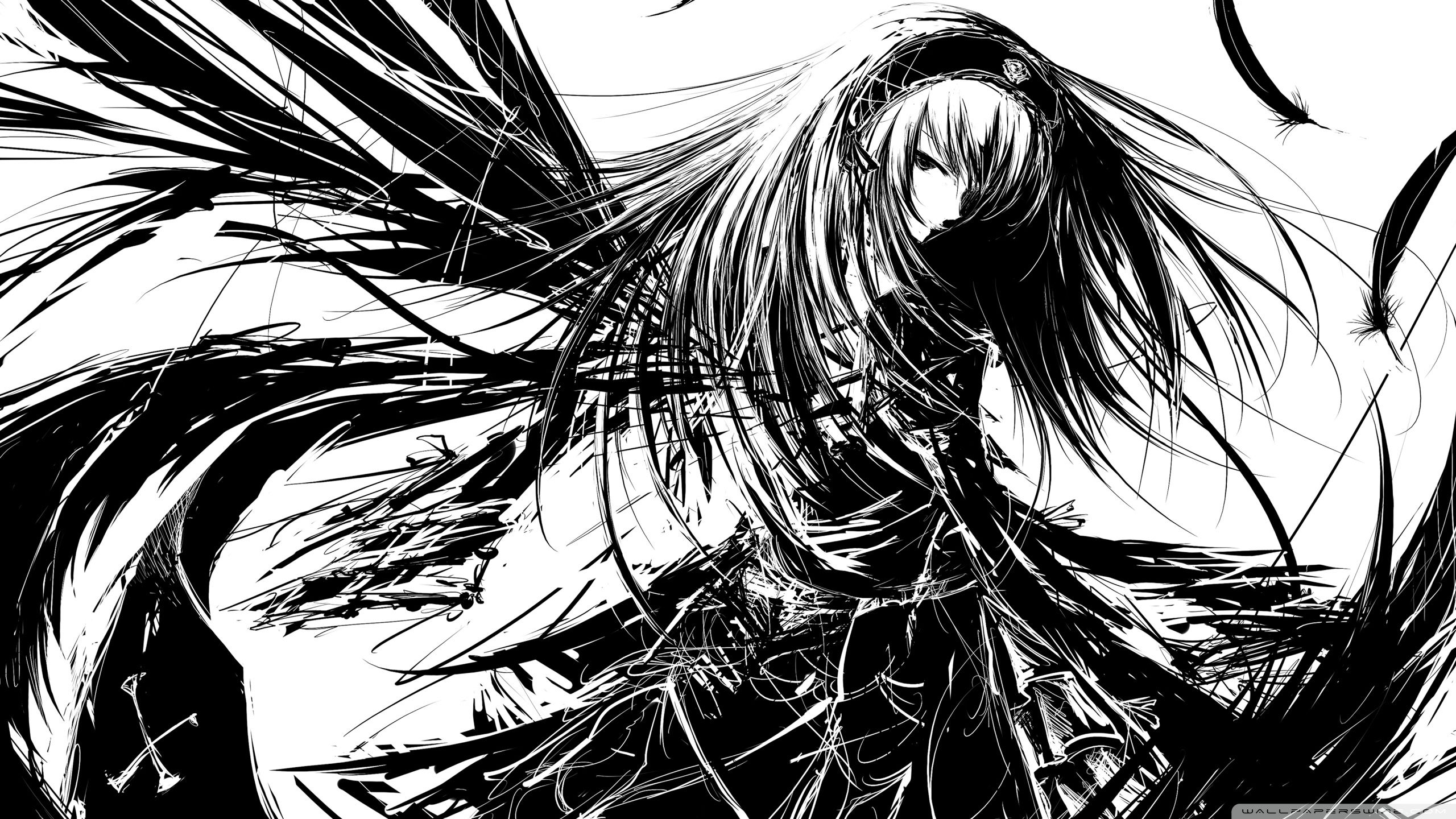 Detail Anime Black And White Wallpaper Nomer 43