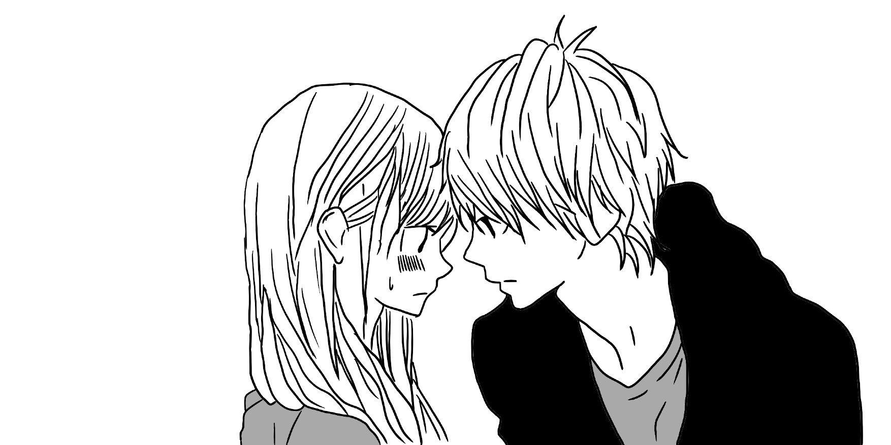 Detail Anime Couple Black And White Nomer 3