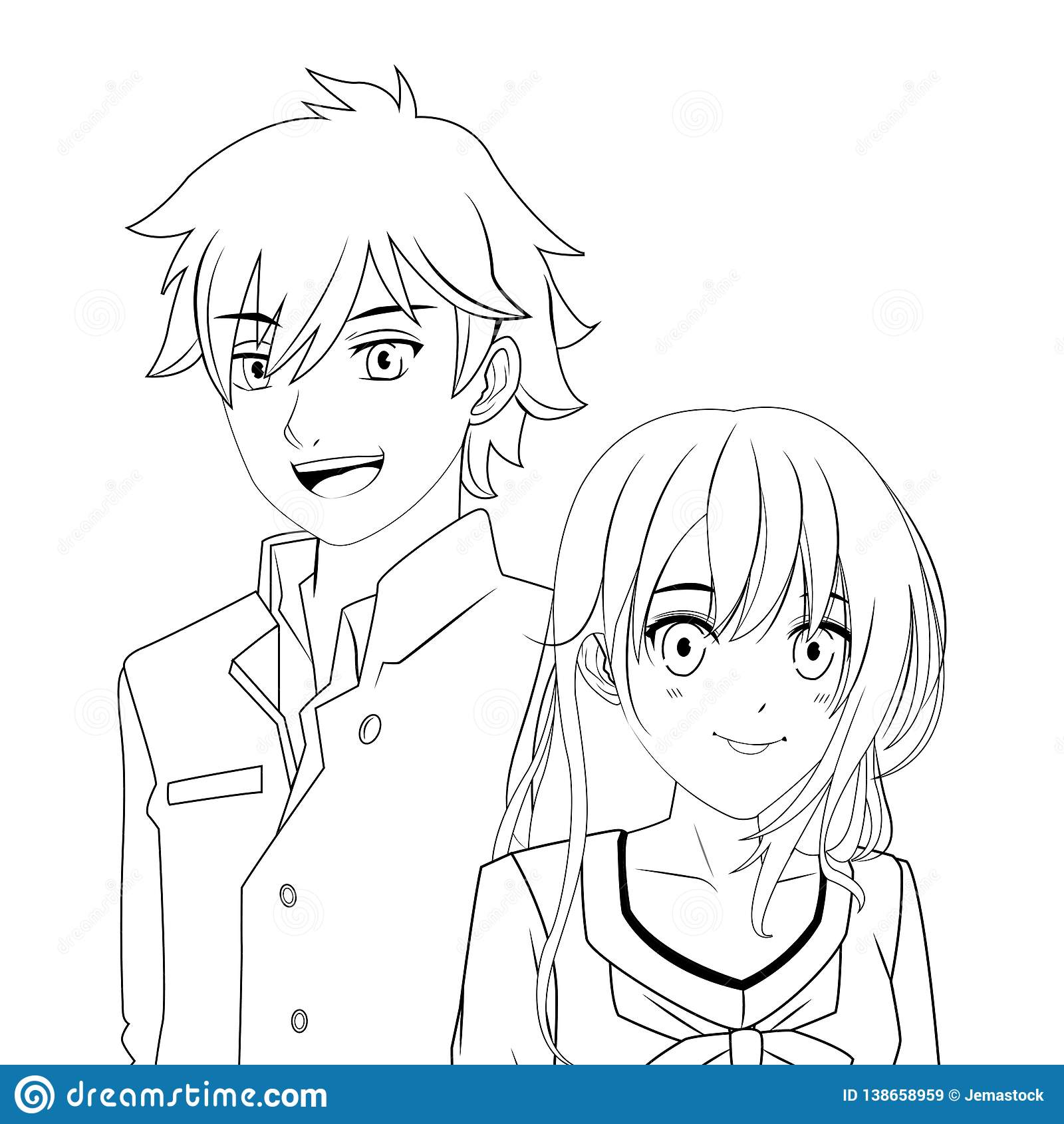 Detail Anime Couple Black And White Nomer 48