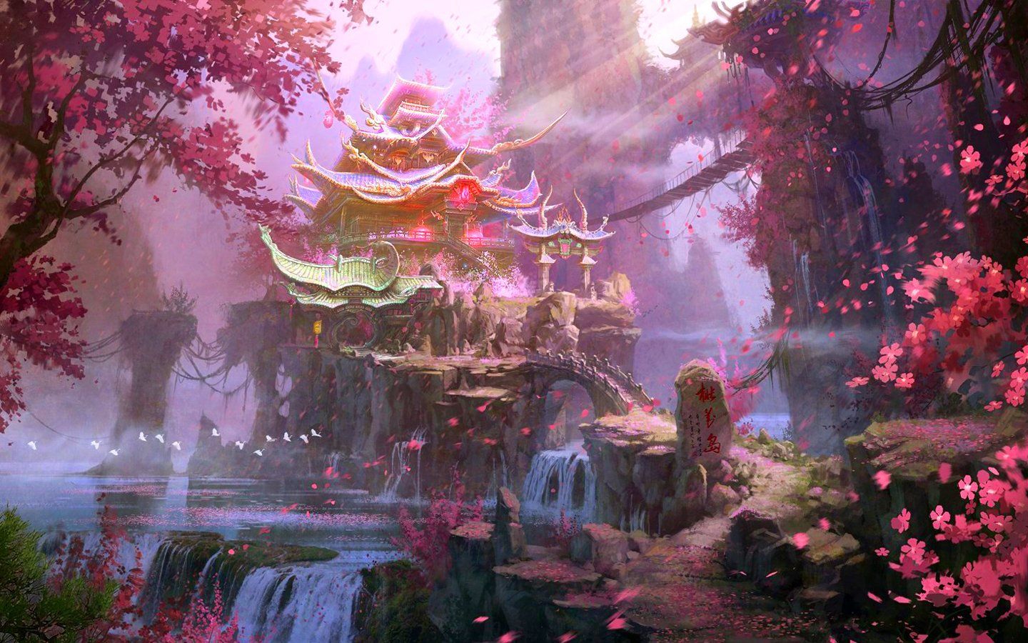 Anime Fantasy Landscape Wallpaper - KibrisPDR