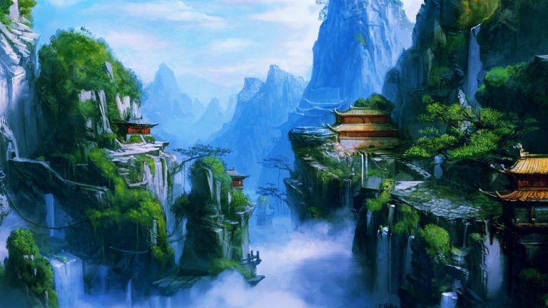 Download Anime Fantasy Landscape Wallpaper Nomer 15