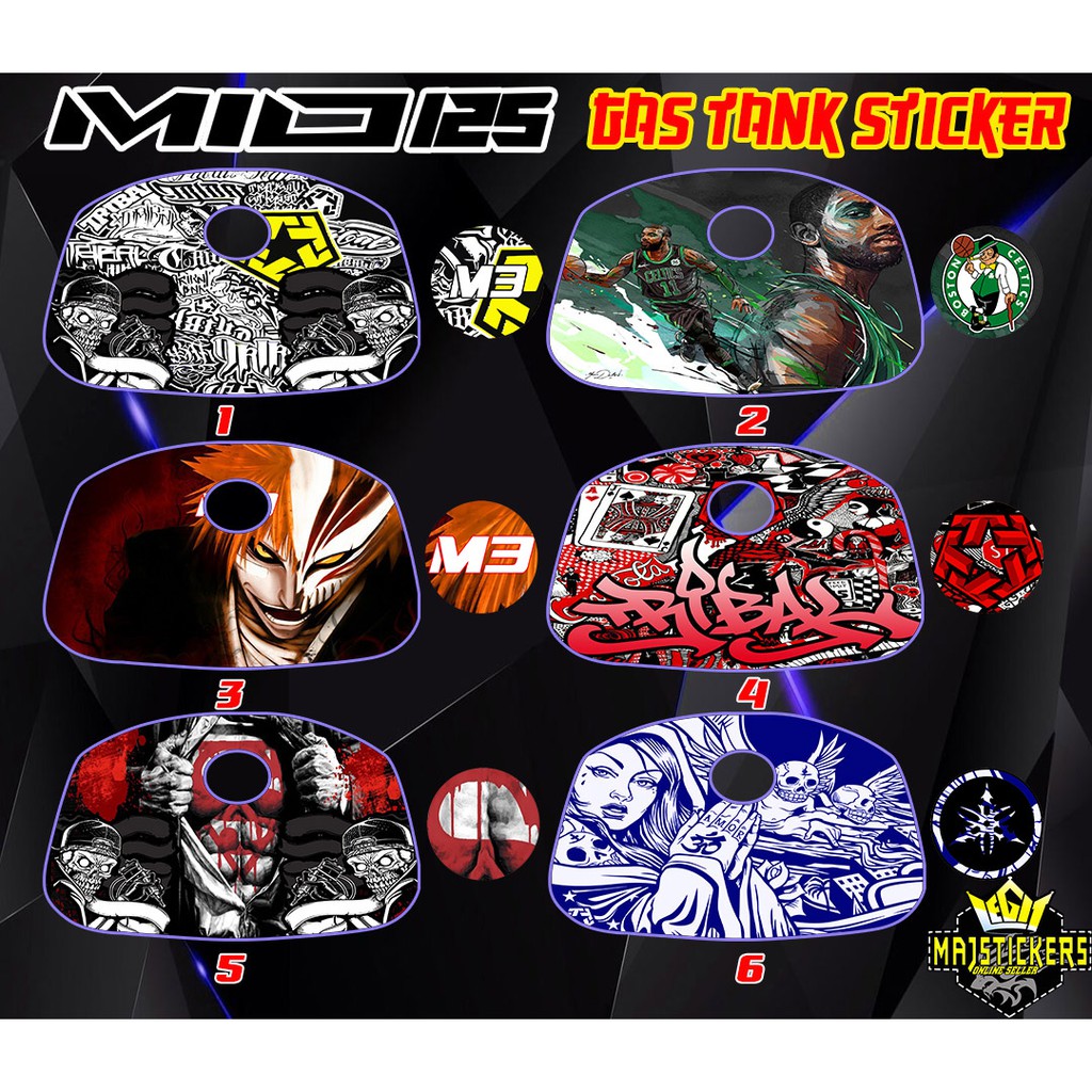 Detail Anime Gas Cap Sticker Nomer 34