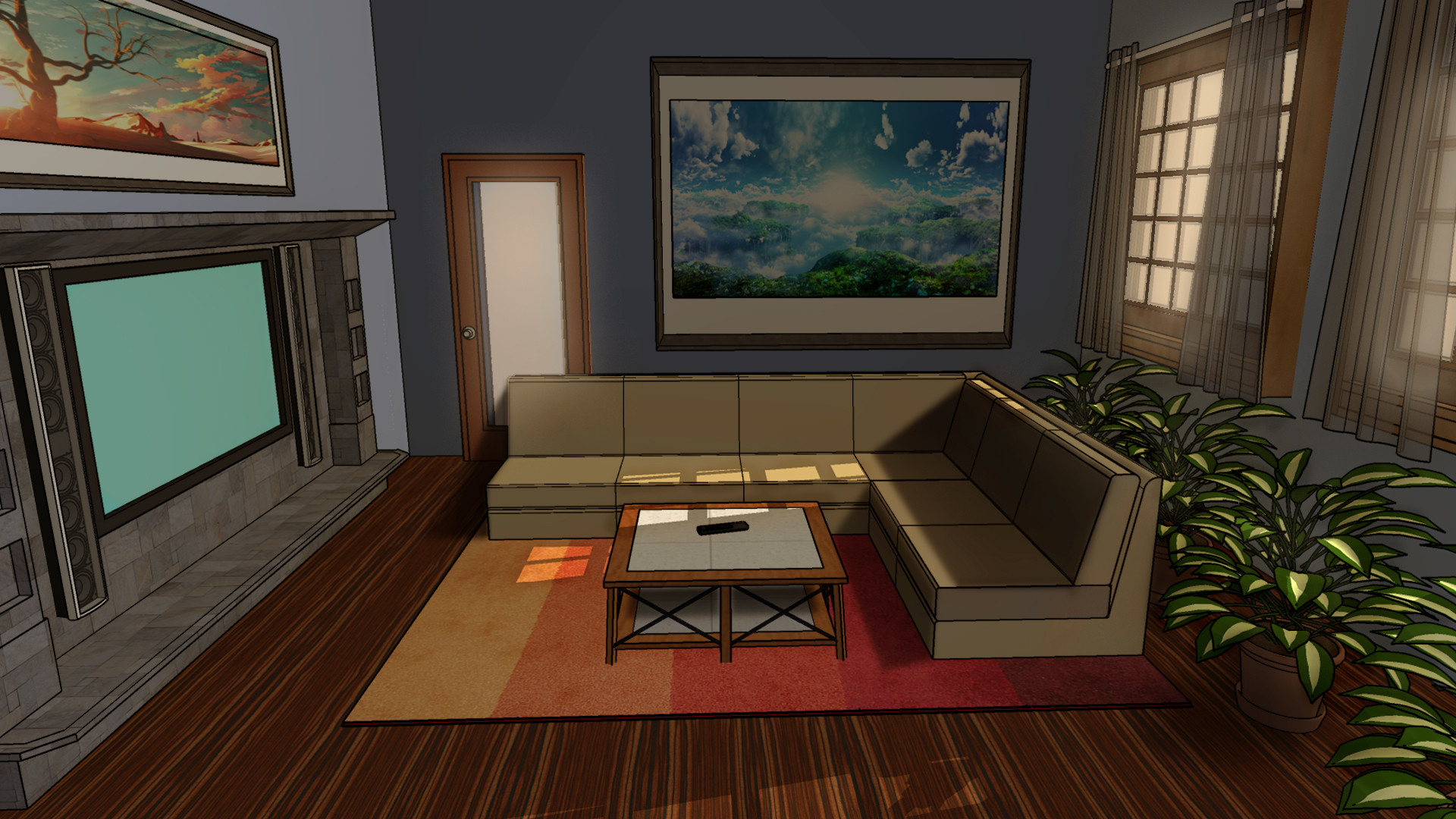 Detail Anime Living Room Nomer 18