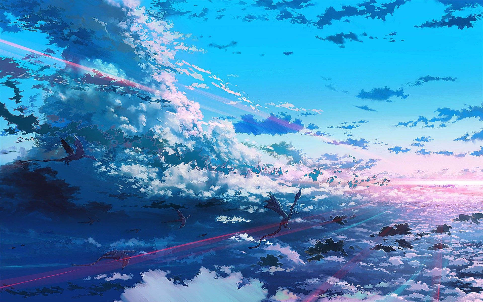 Detail Anime Sky Wallpaper Hd Nomer 2
