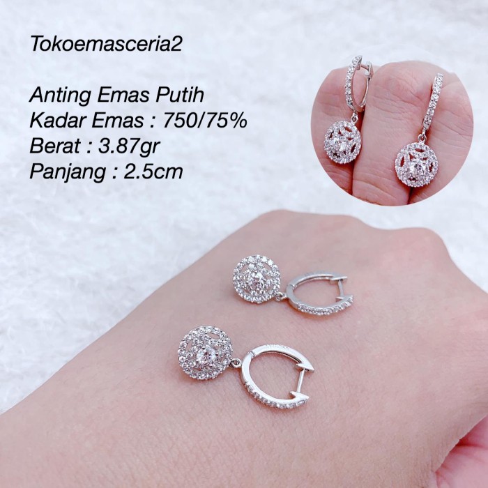 Detail Anting Emas Putih Nomer 2