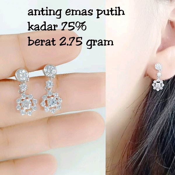 Detail Anting Emas Putih Nomer 12