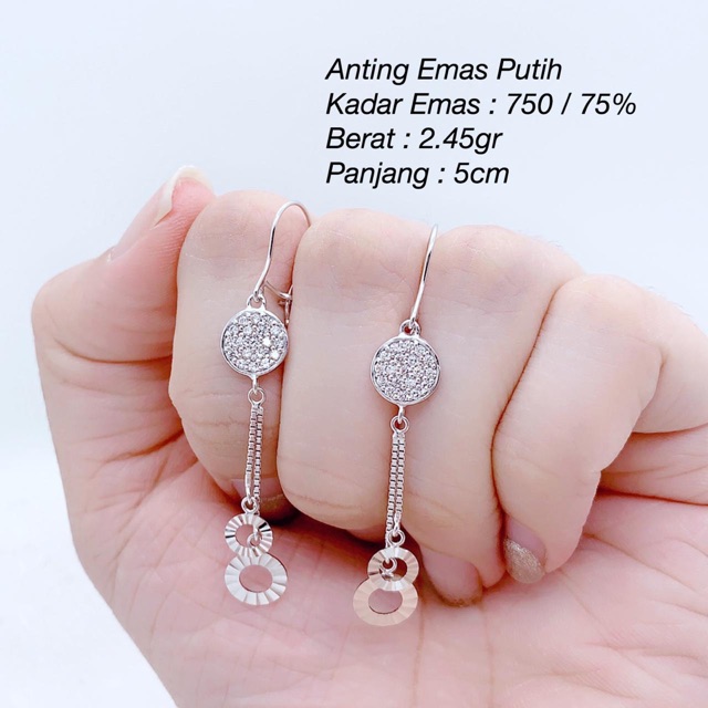 Detail Anting Emas Putih Nomer 31