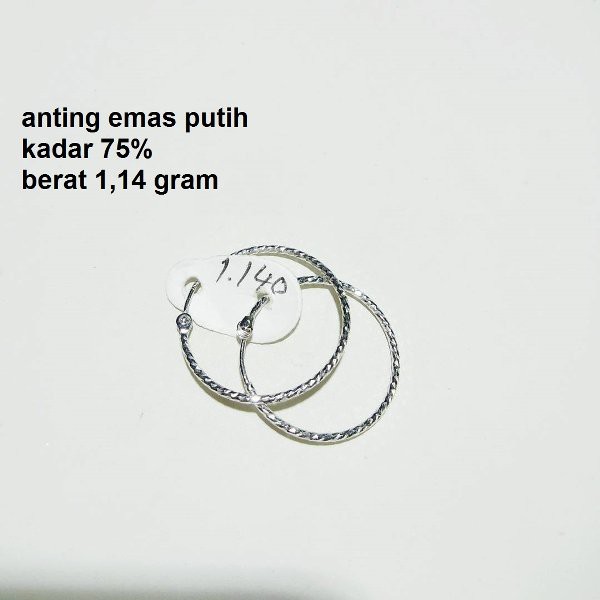 Detail Anting Emas Putih Nomer 37