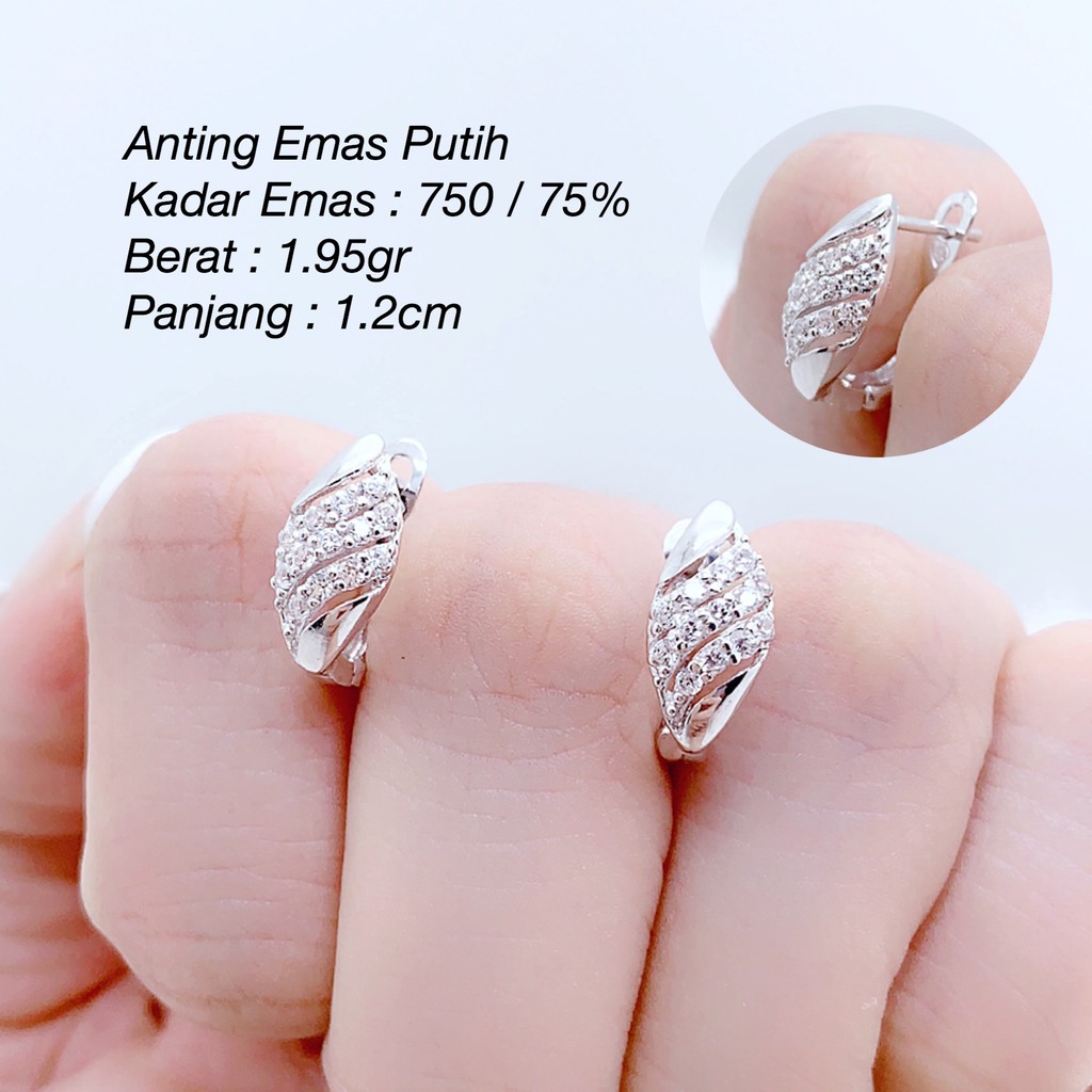 Detail Anting Emas Putih Nomer 43