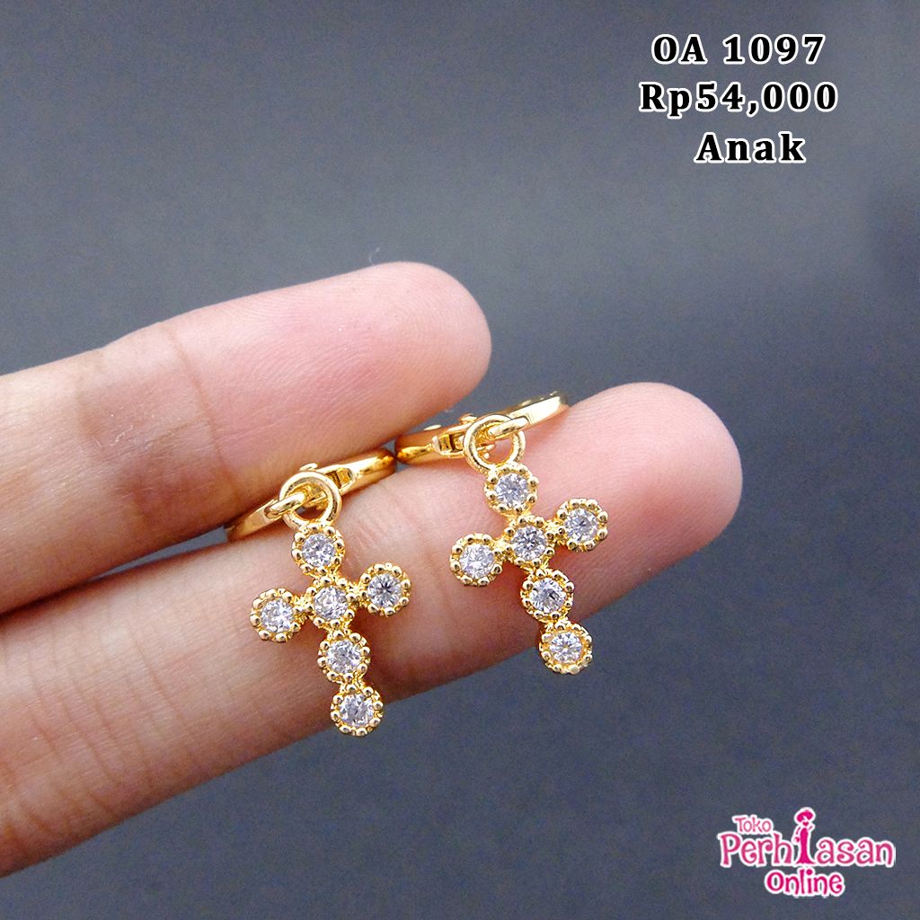 Detail Anting Salib Emas Nomer 11
