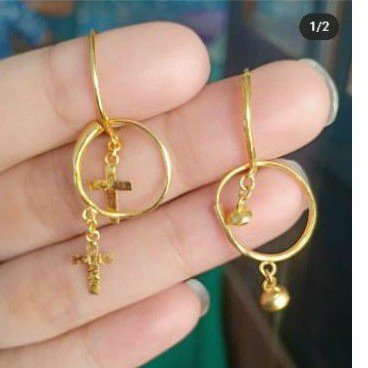 Detail Anting Salib Emas Nomer 21