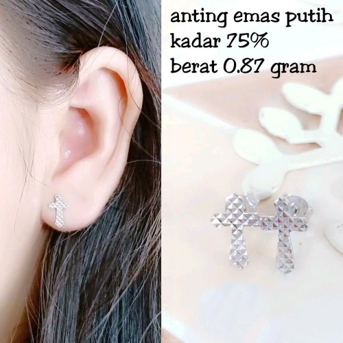 Detail Anting Salib Emas Nomer 28