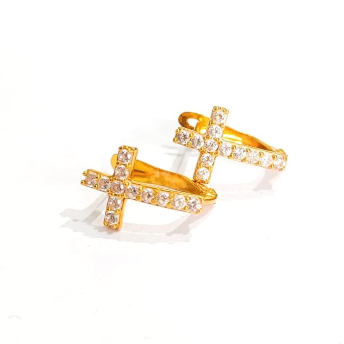 Detail Anting Salib Emas Nomer 4