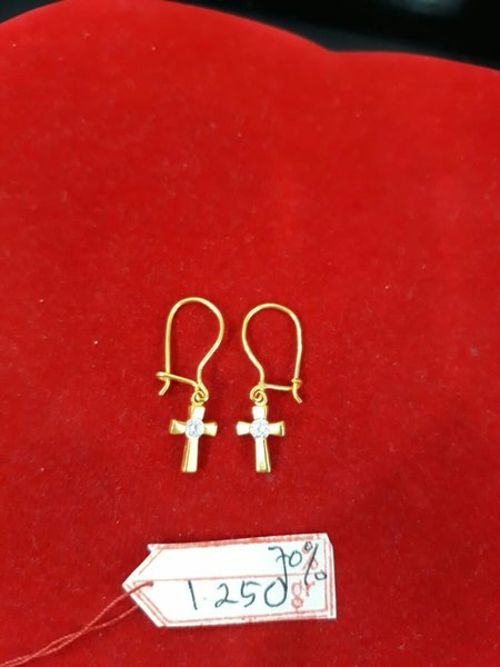 Detail Anting Salib Emas Nomer 35