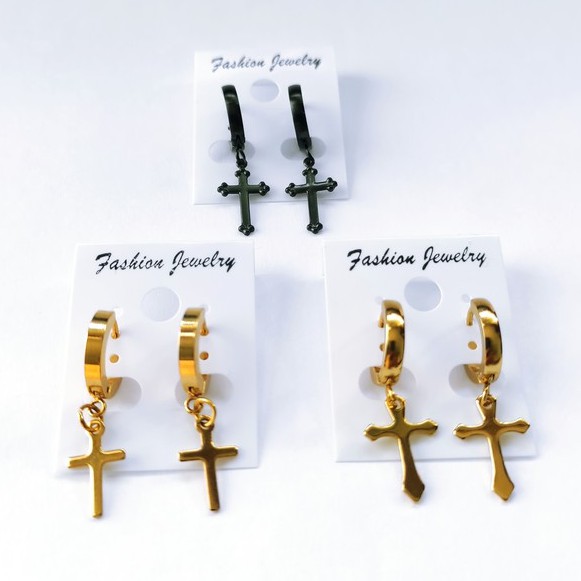 Detail Anting Salib Emas Nomer 41