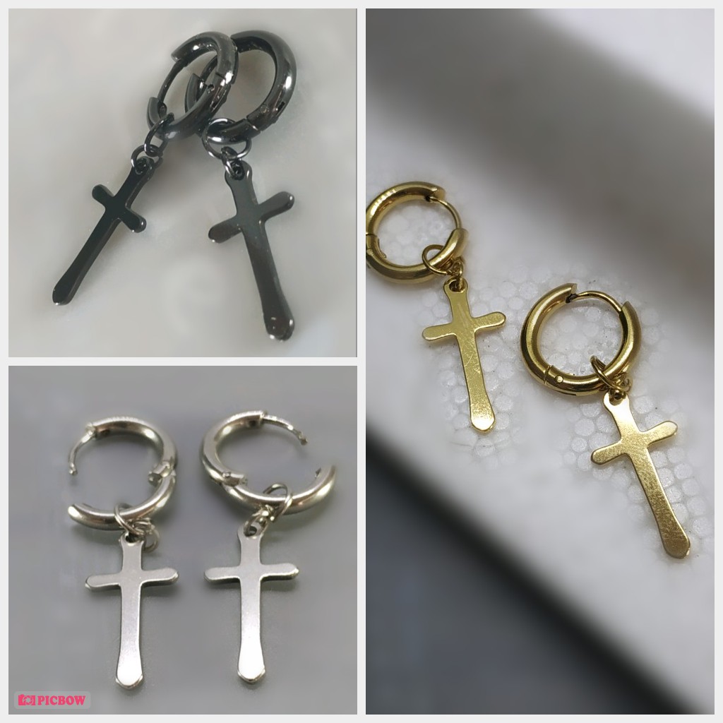Detail Anting Salib Emas Nomer 57