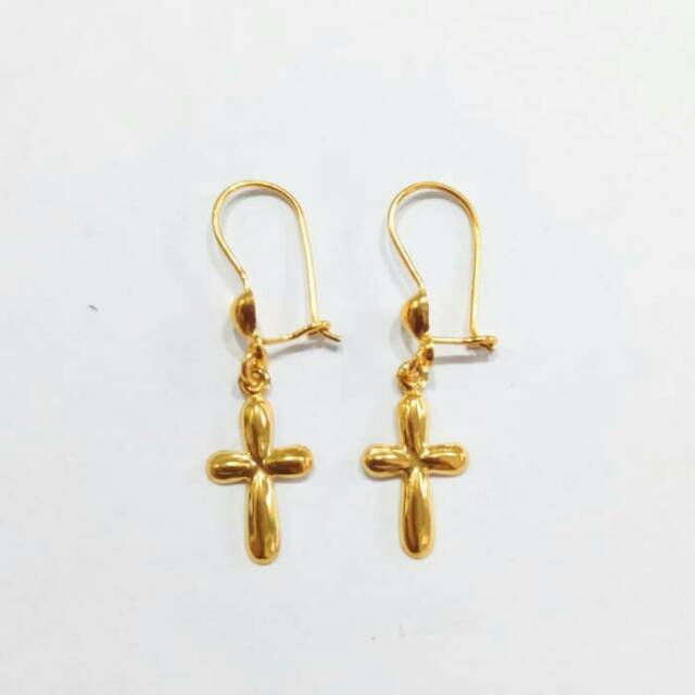 Detail Anting Salib Emas Nomer 10