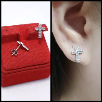 Detail Anting Salib Emas Putih Nomer 24