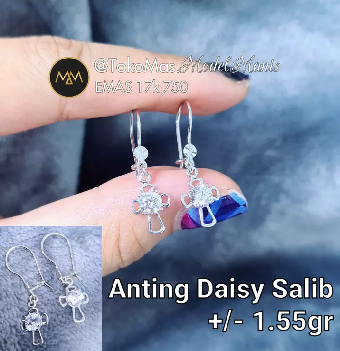 Detail Anting Salib Emas Putih Nomer 37
