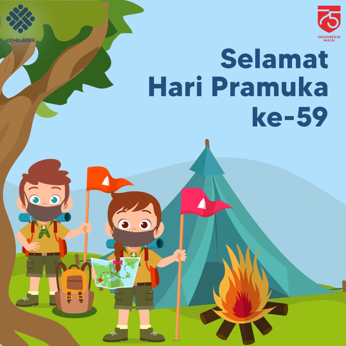 Detail Api Unggun Pramuka Kartun Nomer 32